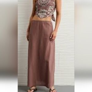American Eagle Women Size Medium Long Linen Blend Maxi Skirt